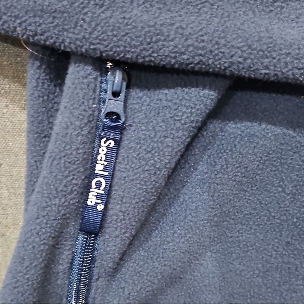 Sugarloaf Social Club Mens XL Fleece Pullover Navy Blue Snap Neck Jacket Pockets - Picture 3 of 16